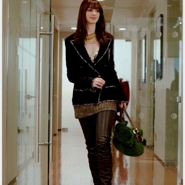 Anne Hathaway as Andy Sachs The Devil Wears Prada Outfits 1 Chanel Boots