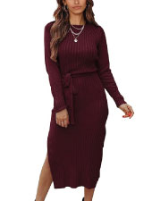 Burgundy-Sweater-Dress